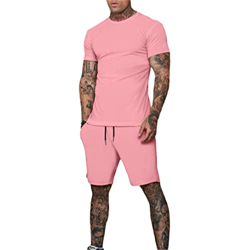 Zomer heren T-shirt trainingspak 2 stuk set casual sport pak afgedrukt outfits streetwear kleding, n, M