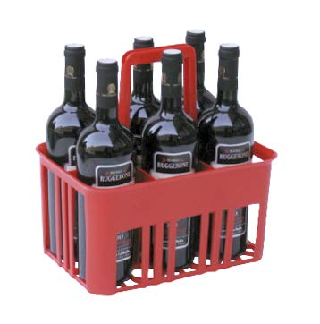 Cestello in plastica portabottiglie 6 posti verde - Mobil Plastic