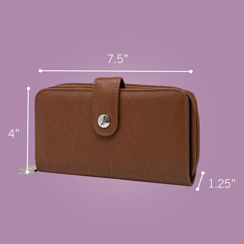 Nautica Womens - Be Shore Vegan Leather Rfid Wallet - Zip Around Clutch Large Slim Phone Case And Multi-Card Organizer thumb #1