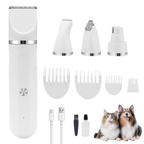 Zubehors Kit de Aseo para Perros,Kit de Aseo Canino 4 en 1 con Implementos de | Tijeras Electricas De Baño Para Cachorros Y Gatos En Casa