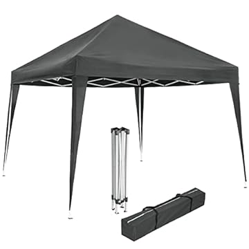 tectake® Gazebo da Giardino Regolabile, Padiglione Gazebo Esterno Resistente con Telaio in Acciaio, Gazebo da Esterno, Gazebo Impermeabile, Resistente ai Raggi UV, 300 x 300 x 255 cm - Grigio