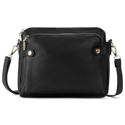 SENDEFN Vegan Leather Crossbody Bags for Women, Three-Layer Shoulder Bag, Sling Crossover Shoulder Bag - Main Image