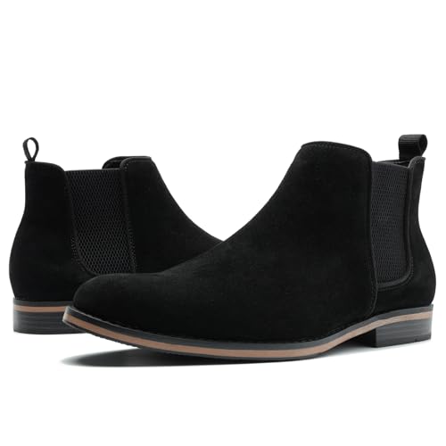 Image of Cestfini Men Chelsea Boots Casual Suede Dress Boots Comfortable Oxfords Ankle Boots for Men