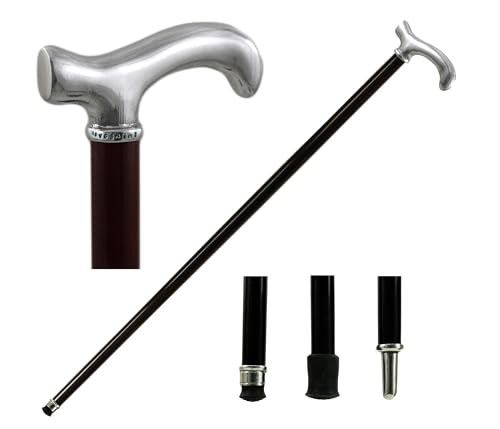 Cavagnini Italy - Custom Wood Canes – Hand Carved Walking Stick for Men, Pewter Handle, Italian Craft