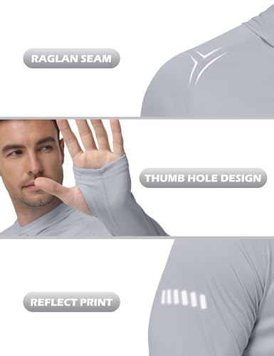 Image of Roadbox Men's UPF 50+ Sun Hoodie, UV Long Sleeve Fishing Shirts Rash Guard