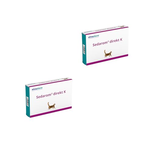 almapharm Sedarom direkt K | Doppelpack | 2 x 72 Tabletten | Ergänzungsfuttermittel für Katzen | Zur Unterstützung des Nervenstoffwechsels zur Stressabschirmung