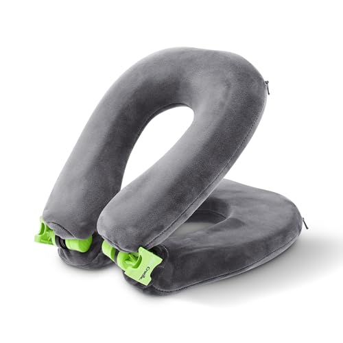 FaceCradle Wanderlust, Travel Neck Pillow, Multi Functions and Modes, Including Sleep Forward, Upgrade to Sleeping Class Face Cradle (Grey)