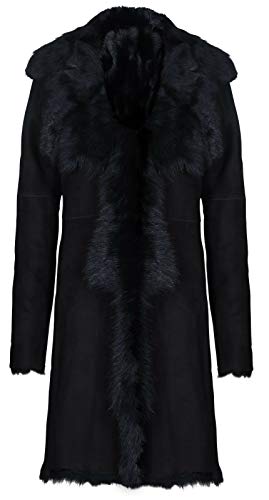 Infnity Leather Damen Schwarz Damen Echt Toscana Schaffell Leder Wildleder...