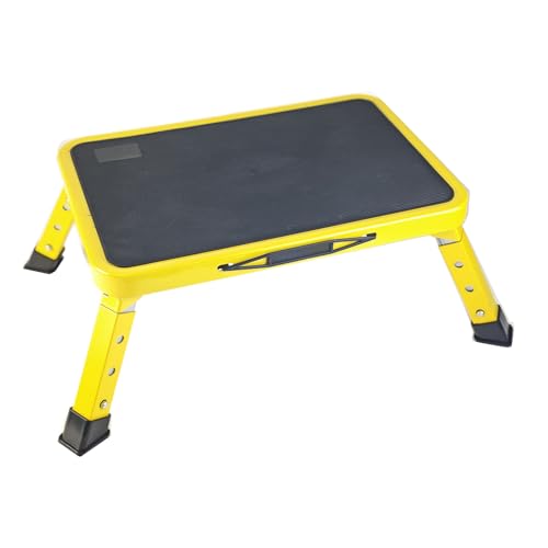 VKE Verzinkte Blech Arbeitsplattform 38 × 26 × 17.5 cm, klappbar Arbeitsbühne, 500KG Tragfähigkeit, Höhenverstellbare Laufbühne, mit Sicherheitsverschluss,Tragbarer Arbeitsbühne mit 4 Lenkrollen