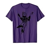 Cat Playing Flying V Guitar Musician Cat Lover Men Women T-Shirt