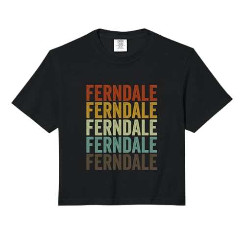 Ferndale City Retro Comfort Colors Crop Top