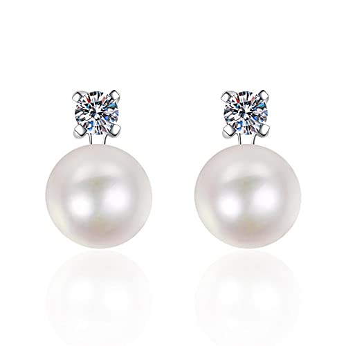 Boucles d'oreilles perles naturelles argent bijoux élégants moissanite