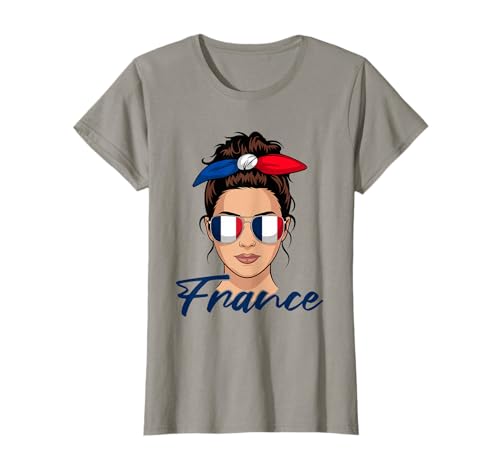 Fille Française Femme Drapeau France T-Shirt