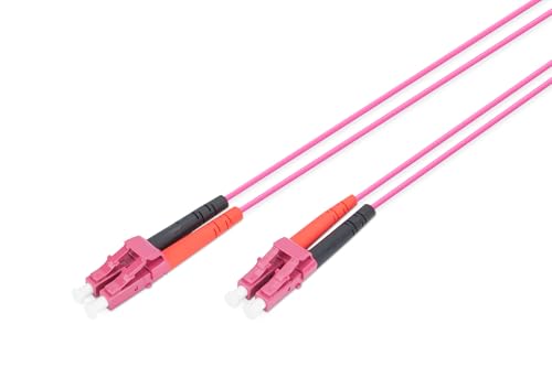 DIGITUS DK-2533-01-4 – Glasfaserkabel OM4 – 1 m – LC zu LC – Duplex LWL Kabel – 1/10/40/100 Gbit/s – MM Multimode Glasfaser LAN Kabel – Fasertyp: 50/125 µ –...