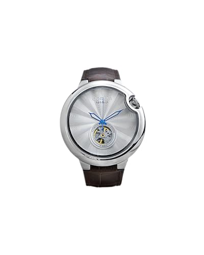 Image of QORUM Regalia Men's Automatic Watch - Silver Dial, Brown Genuine Leather Strap