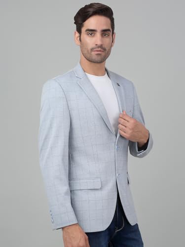 Image of Cantabil Checkered Full Sleeves Notch Lapel Casual Blazer for Men | Casual Blazer for Men | Men Blazer for Casual | Blazer for Men Casual (P MBZC00055)