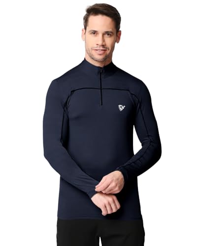 Image of EYEBOGLER Men High Neck Solid Full Sleeve Regular Fit T-Shirt