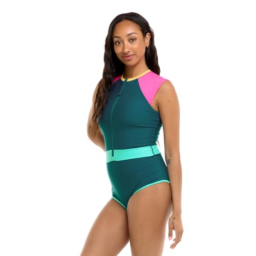 Body Glove Stand Up Zip Front Paddle One Piece Swimsuit with UPF 50+ - image 2