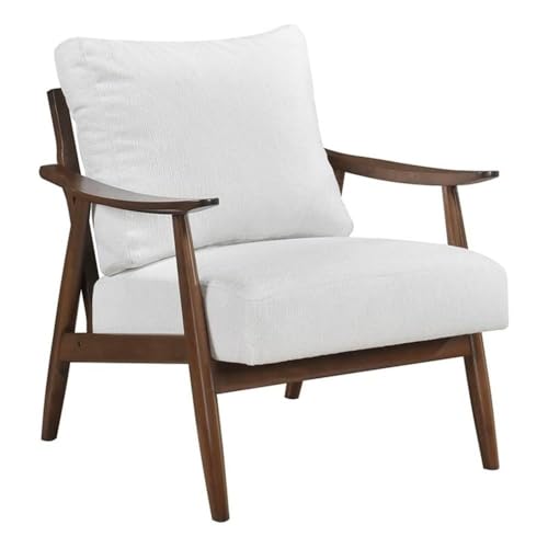 Sillón Textil Beige Estructura Madera Rubberwood miniatura 1