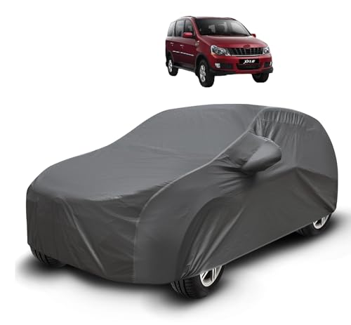 Image of Auto Hub Waterproof Car Cover Compatible with Mahindra Xylo with Mirror Pockets, Soft Cotton Lining, Xylo Car Cover Waterproof, Grey