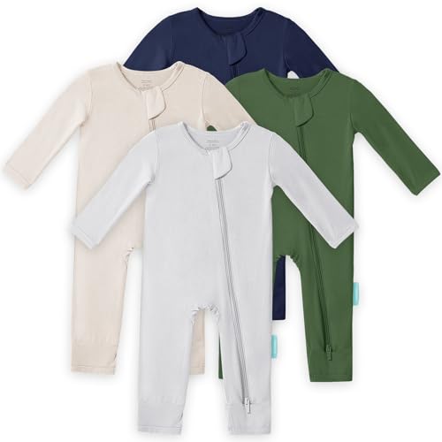 Image of PurComfy Baby Long Sleeve Romper Jumpsuit, Premium Soft Rayon One Piece Pajamas Boy Girl 2-Way Zipper Coverall Sleeper
