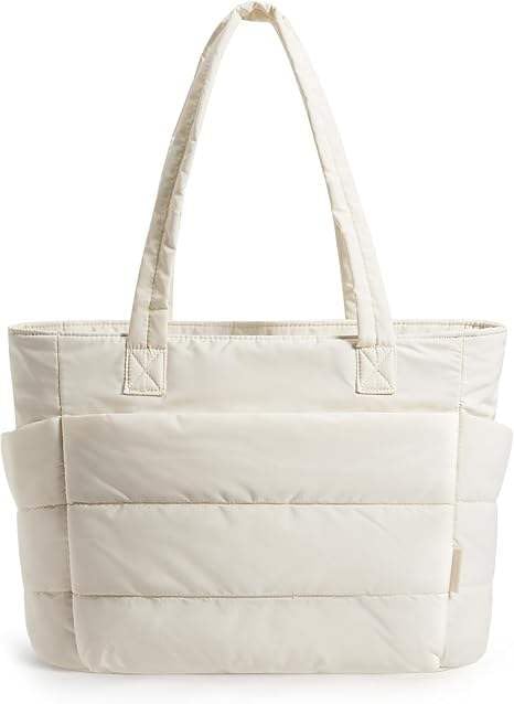 Premium Quilted Puffer Tote Bag for Women | Lightweight Nylon Shoulder Handbag | Large Capacity Office, College, Travel & Everyday Carry Tote | Water Resistant Stylish Shopping Bag |-image-18