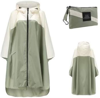 Waterproof Hooded Raincoat for Men and Women Outdoor Backpack Rain Coat Poncho Jacket Cloak Trench (Color : Mustard white, Size : One Size)