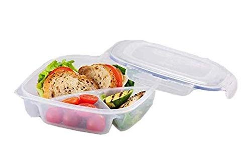 Lock & Lock Plastic Food Storage Containers - Square - Lunch Box with Divider - 1.5L