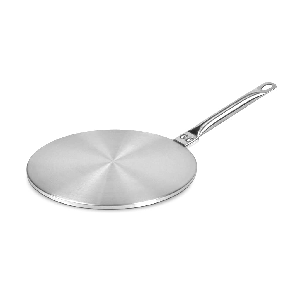 Adaptateur Induction WOPPLXY - 24cm Acier Inox - Poignée Amovible - Pour Plaques Gaz Et Induction - Protection Et Diffusion Chaleur