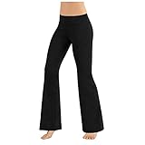 SSLLH Damen Flare Yoga Hose Breites Bein Lose Gerade Lounge Laufen Workout Aktive Freizeit Jogginghose Fitness Hose Yogahose für Frauen Sexy Stretch Hüftheben Sporthose Körperformung Fitnesshosen