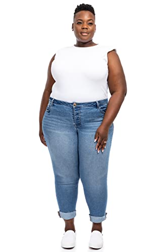 1822 Denim Women's Plus-Size 27" Re:Denim High-Rise Slim Girlfriend Jeans2