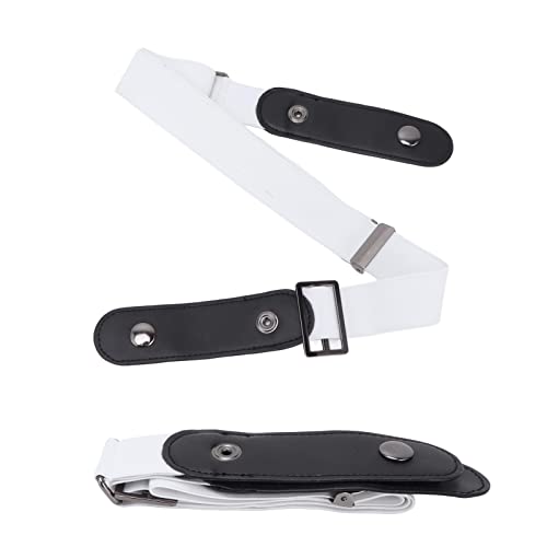 Women Traceless Adjustable Elastic Weaving Belt for Trousers Sweater (White)3