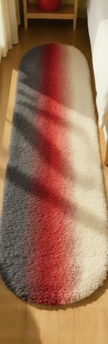 Image of Fluffy Silky Micro Fiber Polyster Carpet /Runner for Bedroom, Study Room, Playing Room, Guest Room ETC. 5x7 feet Feet, (Grey and Ivory Center Maroon)