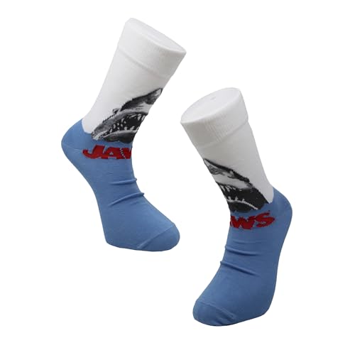 Image of Budget Gifts Jaws Mens Calf Socks Size 6.5-11.5