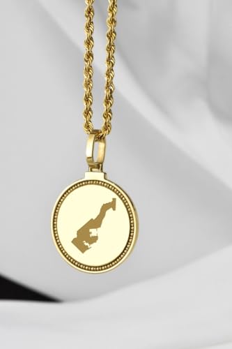 Pendentif carte de Monaco argent doré médaillon souvenir de voyage