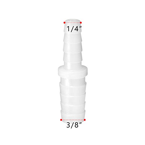 Quickun 1-0210-1/4-3/8-2PCS Plastic Hose Barb Reducer Fitting 3/8 Inch To 1/4 Inch Barbed Reducing Union Adapter Splicer Mender Joint Fitting  thumb #1