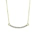 14K GOLD CURVED BAR NECKLACE WITH DIAMONDS - Length:: 22"