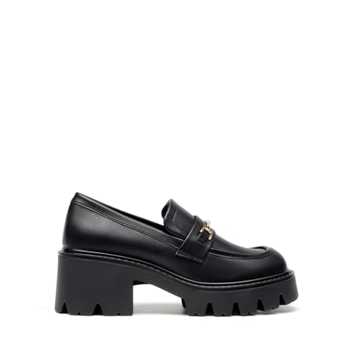 Women Loafers Platform Chunky Heel Slip On Lug Sole Casual Dressy Office Business Shoes - Image 4