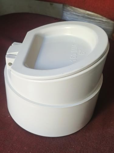 Image of NRV PVC Flip Valve, White Drain Pipe Fitting, Cap for preventing or no Entry Rats, Insects. etc Rat protection for home pipe (SIZE 6 inch)