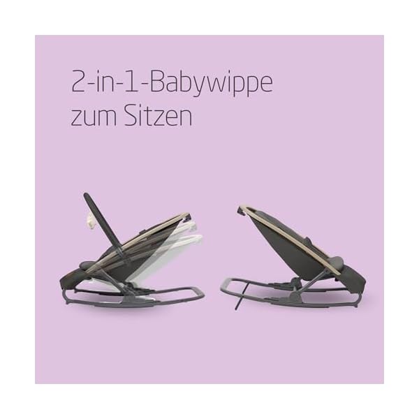 Maxi-Cosi Kori 2-in-1-Babywippe mit Spielzeugbogen, 0–2 Jahre, bis zu 15 kg, Baby Bouncer, 3 mit einer Hand einstellbare Liegepositionen, Easy-in-Gurt, leicht und kompakt, Eco Care, Beyond Graphite – Bild 3