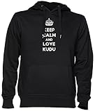 Calidad superior Keep Calm and Love Kudu Negro Jersey Sudadera con Capucha Unisexo Hombre Mujer Tamaño S Black Unisex Hoodie Size S