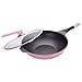 NXYJD Rosa antiadherente wok oro arroz piedra sin aceite cocina de humo cocina de inducción olla de cocina universal