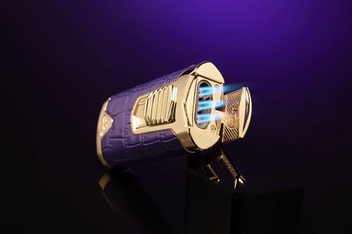 Encendedor Statesman by Rocky Patel con llama triple y cubierta de cuero miniatura 7