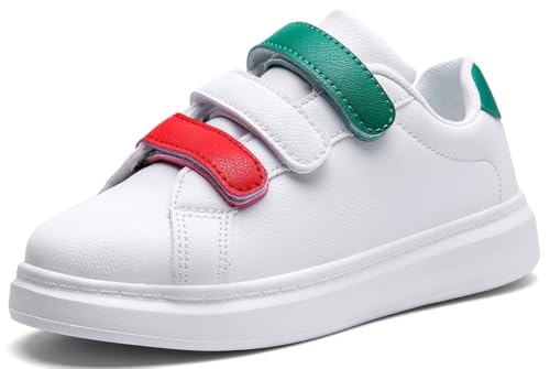Kids Boys Girls Casual Sports Sneakers with Three Hook and Loop, Comfortable Wide Tennis Shoes for Running/Walking (Little Kid/Big Kid)