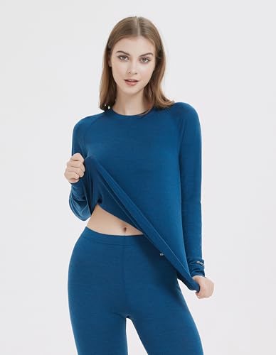 Iguana Womens 100% Merino Wool Base Layer Top for Ski Lightweight Thermal Underwear Shirts3