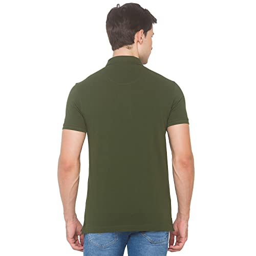 Image of Spykar Men's Embellished Slim Fit Polo T-Shirt