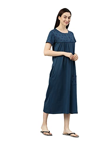 Image of KRYPTIC Womens Pure Cotton Printed Maxi Nightdress