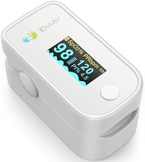 EMAY Bluetooth Pulse Oximeter Fingertip | Blood Oxygen Saturation & Heart Rate Monitor | Compatible with iOS & Android Smartphones