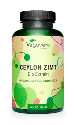 Bio Ceylon Zimt Kapseln | Premium: 2500 mg (5:1 Extrakt) |aus Madagaskar | Zimtextrakt kein einfaches Pulver | Laborgeprüft | Vegan - Ohne Zusatzstoffe | Deutsche Produktion Vegavero