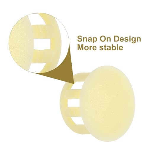 Image of MECCANIXITY 64PCS 14mm(9 /16 inch) Beige Plastic Hole Plugs, Flush Type Panel Hole Plugs Insert End Caps for Locking Hole Tubes Furniture Cabinet